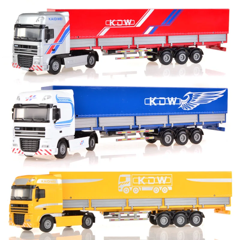 

Alloy Diecast car toy Flat Tent Platform Transporter Model 1:50 10 Rubber Wheels Flexible and Movable Semi-Trailer Vehicle Hobby