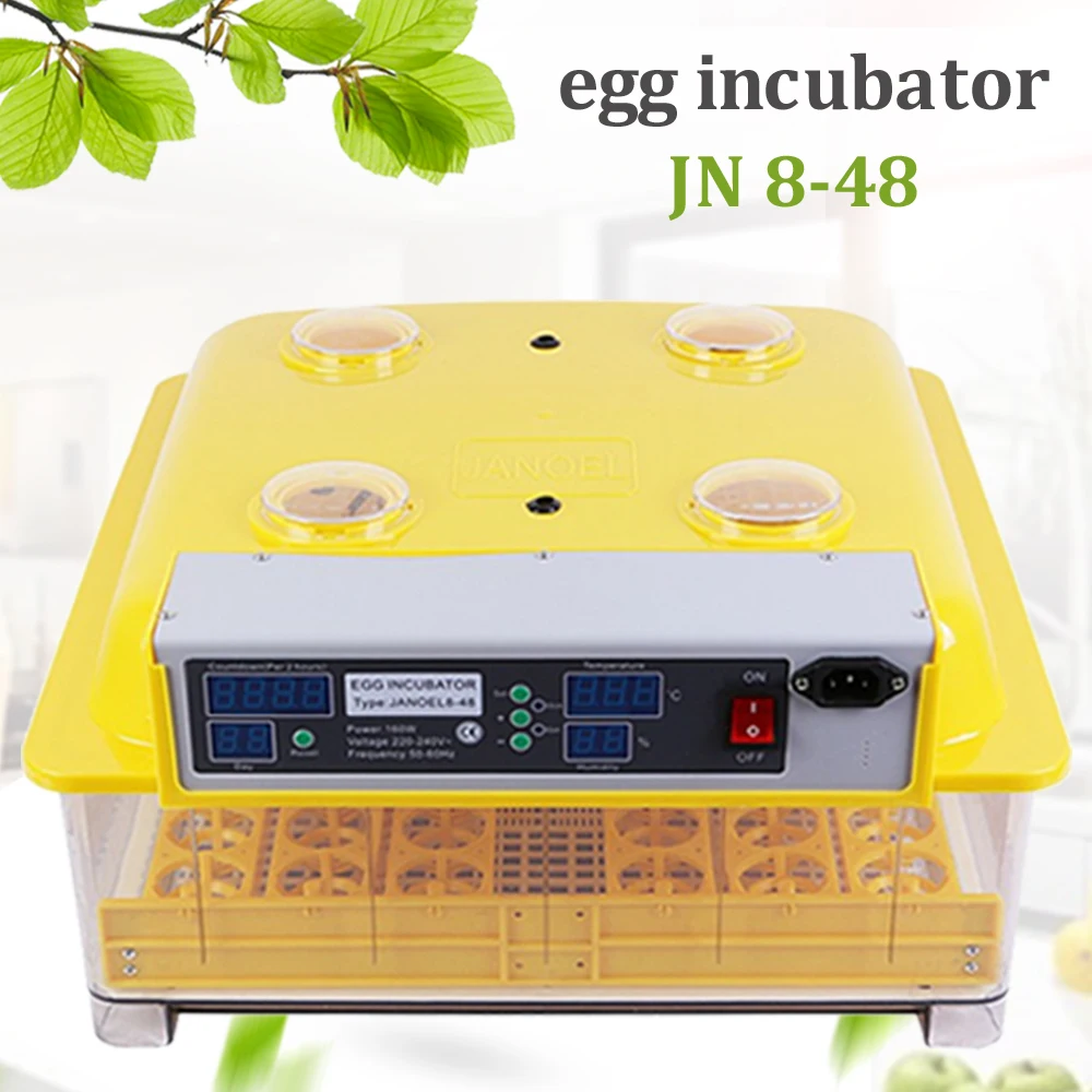 

Good Quality Digital Clear 48 Chicken Eggs Incubator LED Temperature Humidity Hatching Days Auto Egg Turning Count Down