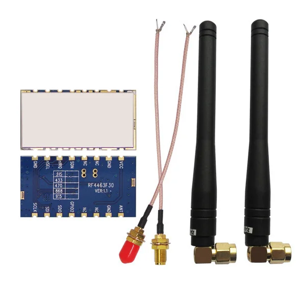 

2sets/lot 1W RF module kit (RF4463F30 +antennas) - 3km Si4463 chip long range rf module fsk 433MHz wireless transceiver module