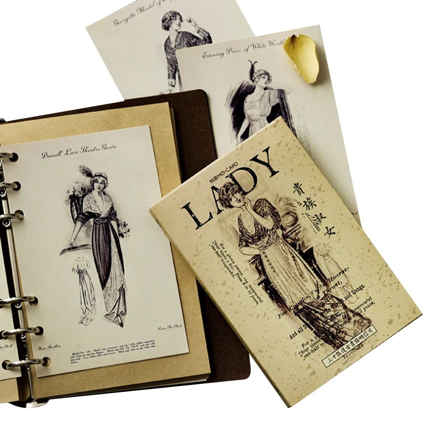 

4packs/lot Original Postcard Aristocratic Lady Creative Student Message Stationery Gift Commemorative Card