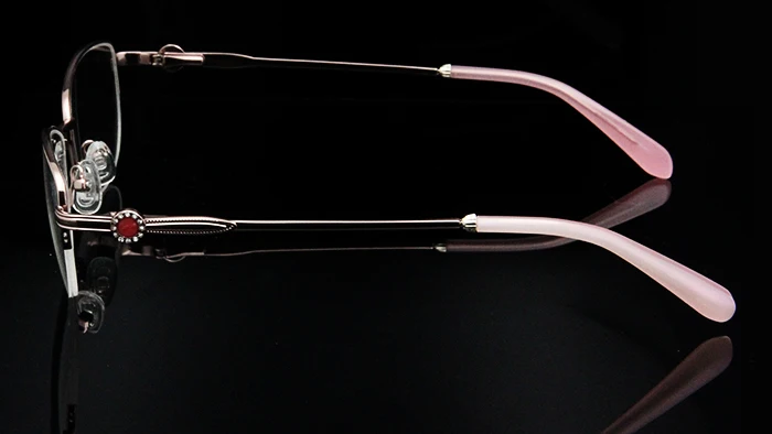 Роскошные оправа для компьютерных очков женские полуоправы алмазные очки из нержавеющей стали горный хрусталь очки оправа для женщин