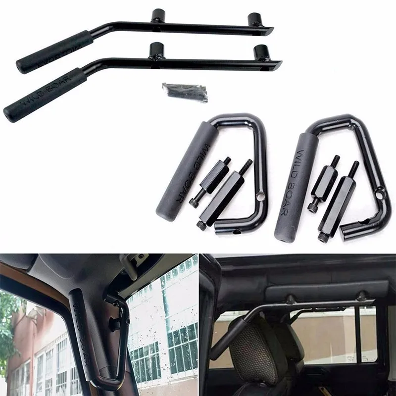 GraBars Grab Bars for Jeep JK Wrangler Unlimited 4 Door Black Front Rear Handle