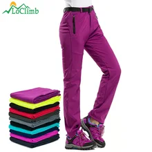 LoClimb Winter Hiking Pants Women Fleece Softshell Pants Outdoor Ski Trousers Mountain/Camping/Trekking Waterproof Pants AW195 цена LoClimb Winter Hiking Pants Women Fleece Softshell Pants Outdoor Ski Trousers Mountain/Camping/Trekking Waterproof Pants AW195 цены онлайн