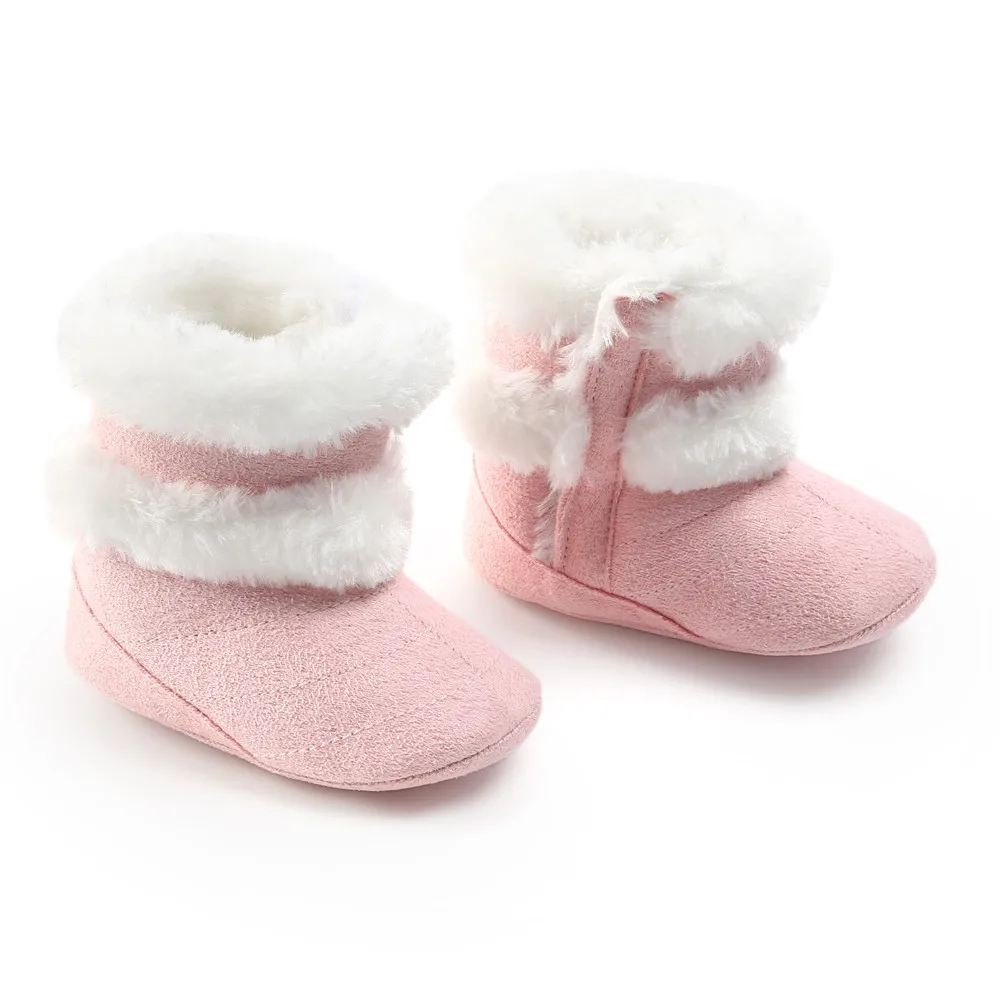 Теплые плюшевые мягкие зимние сапоги из хлопка для маленьких девочек 1-2 лет мягкая обувь для кроватки осенне-зимние ботинки bebek bot botas lofjes