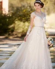 Vestido De Noiva De Renda 2016 Vintage Long Sleeves Lace Wedding Dresses Turkey Bridal Gown Sexy Civil Women Wedding Dress 2016