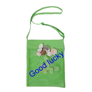 

Free shipping by DHL summer beach seashell shell tote bag Children mesh shell bag beach seashell storage bag