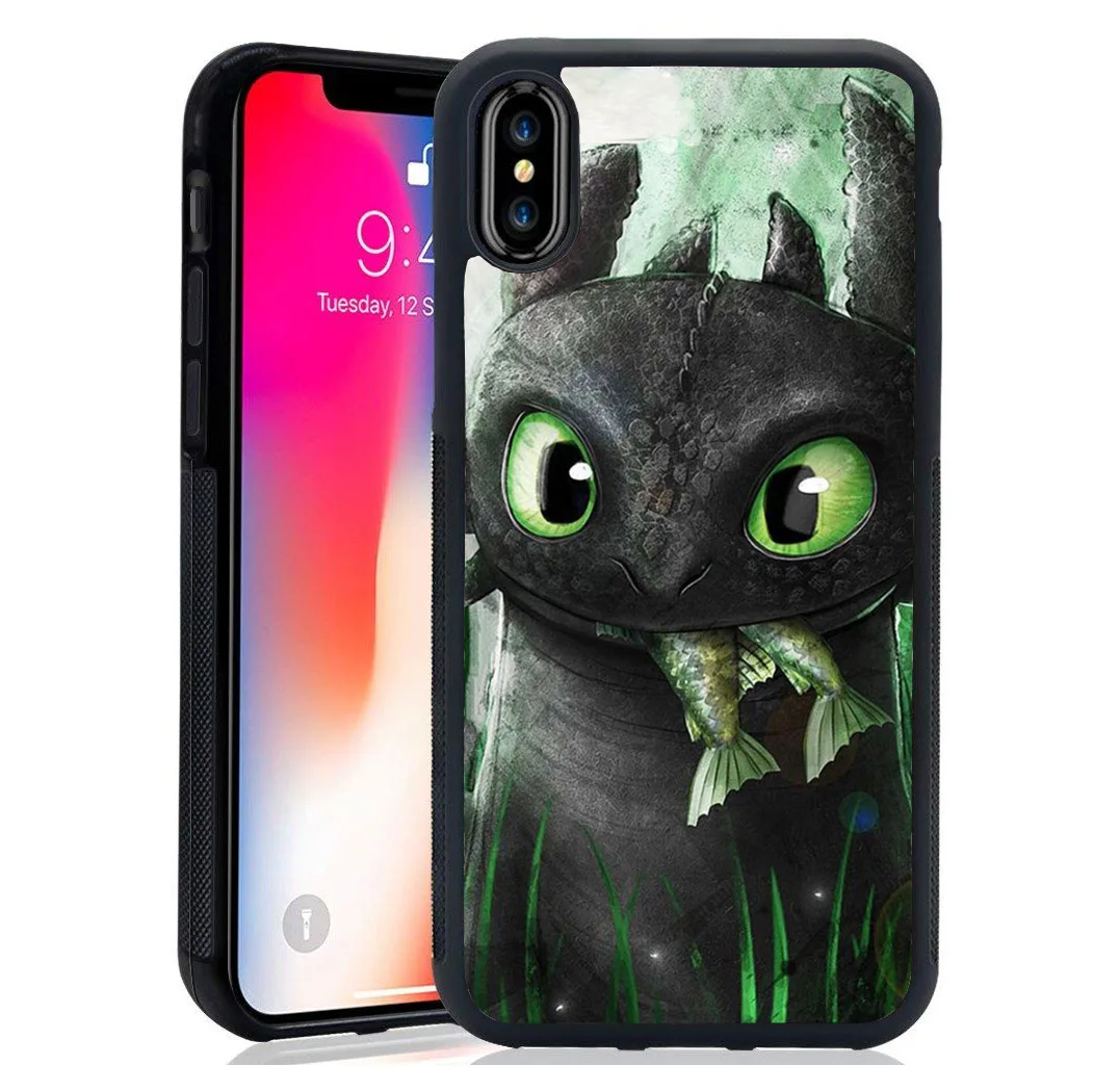 luxury tpu+Tempered Mirror case For iPhone XS Max XR 8 7 7Plus 6 6S 8plus 5se Toothless Train Your Dragon Couple cover |