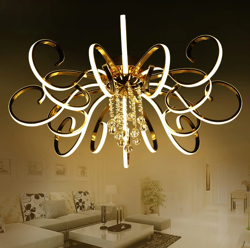 

LED Modern Iron Crystal Aluminum Acrylic Lamparas De Techo Ceiling Lights.LED Ceiling Light.Ceiling Lamp For Foyer Bedroom