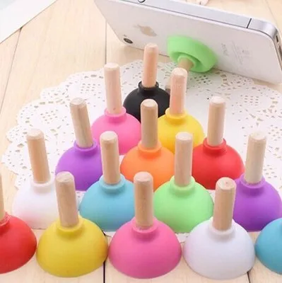 

5Pcs Mini Plunger Holders Sucker Stand For Cell Phone PSP Toilet Shape Phone Sucker Holder Support