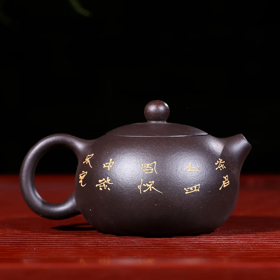 Чайник Yixing Black Zhu ручной работы цветная грязь Расписанная цветами птица Xi Shi Pot