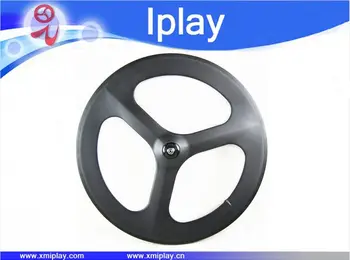 

carbon 3 spoke wheel road /track/fixed gear carbon wheels 700c clincher tri spoke wheel 66mm road bike Wheelset with novatec hub