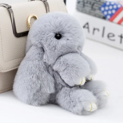 fluffy bunny bag charm
