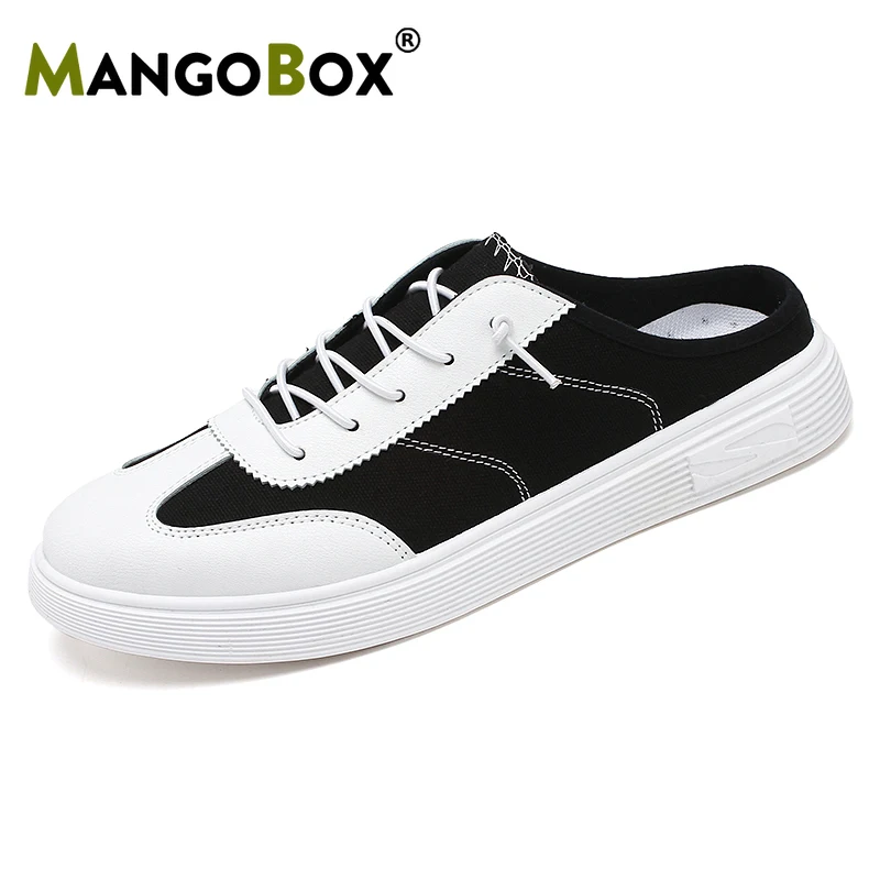 

Fashion Men Slides Canvas Breathable Summer Flat Outdoor Slippers Mangobox 2019 Male Light Weight Slip-On Casual Footwear