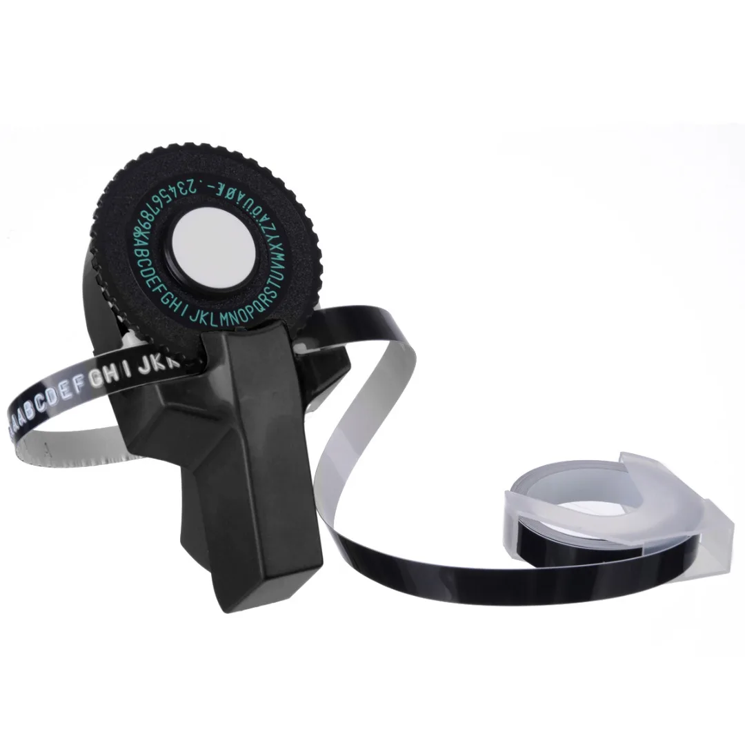 Yellow / Pink / Black Label Maker Plastic Manual Embossing Label Maker Letters Numbers Printer Tape-cutting with Tape