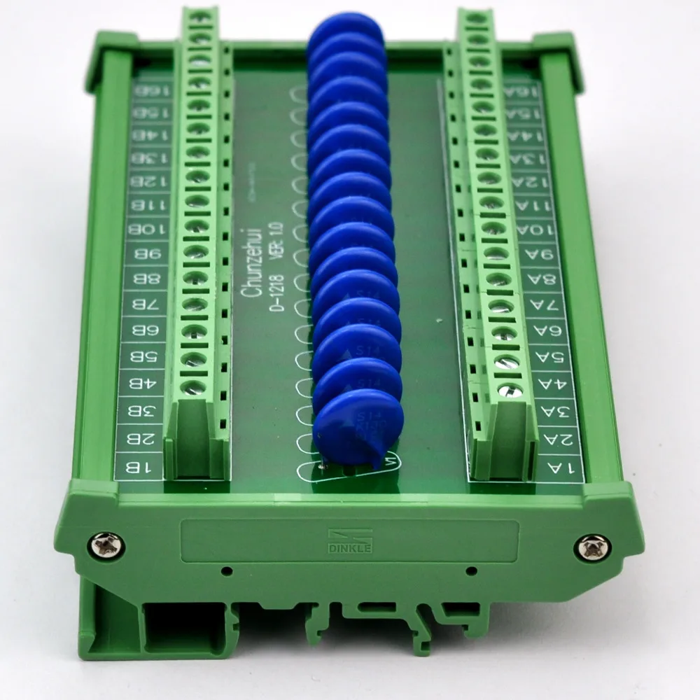 16 Каналы индивидуальных DIN Rail 60 V siov Варистор Защита от перенапряжения СПД модуль