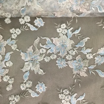 

Nigerian french tulle lace fabric S-5299 Super quality embroidered tulle lace fabric for wedding dress