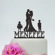 Свадебный торт жениха и невесты Топпер с детьми, любовь семьи заказной торт Топпер, Acylic торт Топпер