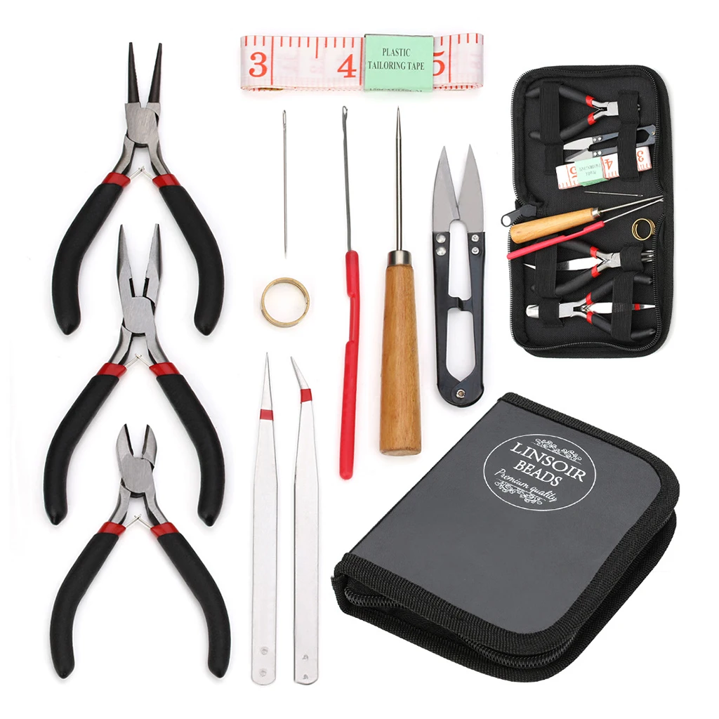 Jewelry Making Tool Kit 11pcs Beading Hand Tools for Hobby Crafts with