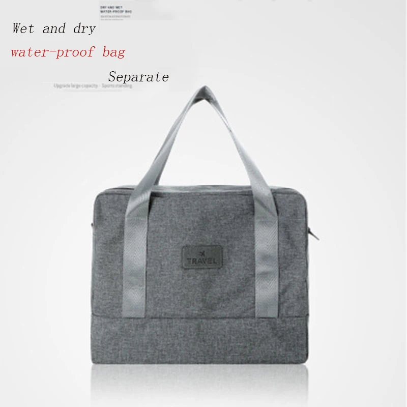 

Portable cation large capacity double waterproof beach bag dry and wet separation bag multi-function sports gym bag travel bag
