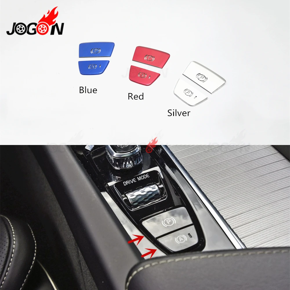 

For Volvo XC60 XC90 2018 2019 Car Electronic Hand Brake Button Panel Frame Sticker Trim 2pcs