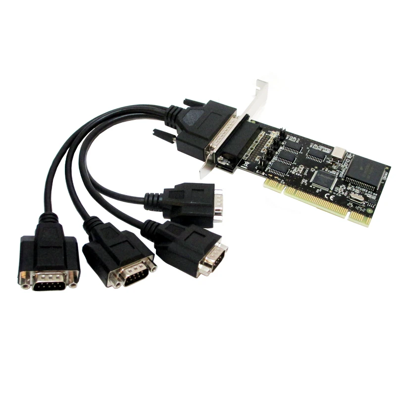 Free Shipping MOSCHIP MCS9865 PCI to serial card RS-232 serial port expansion cards (4) 9-pin com RS232 port integrated yn8604 usb conversion of 4 port rs485 232 four road rs232 to usb serial port line com port conversion industry