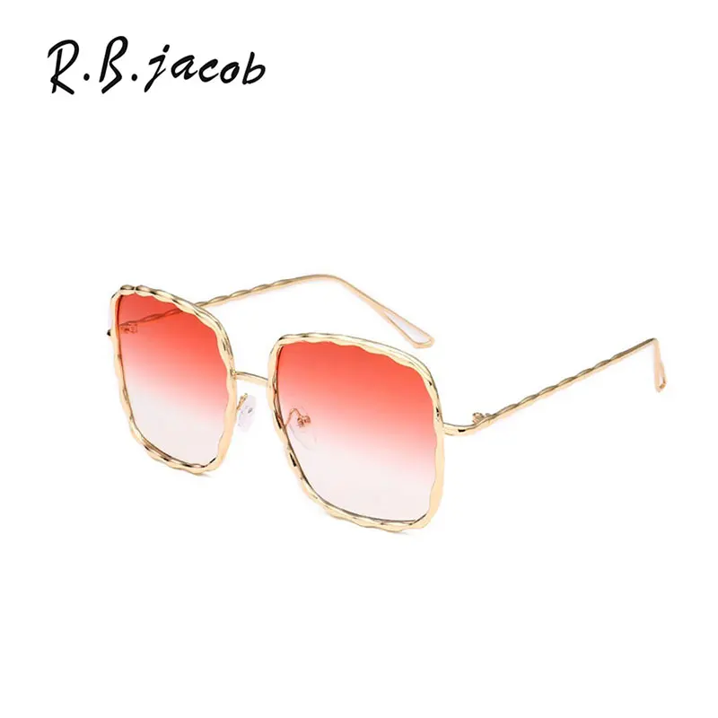 2017 Newest Style Square Plus Size Women Sunglasses Gold Wrap Lady Sun