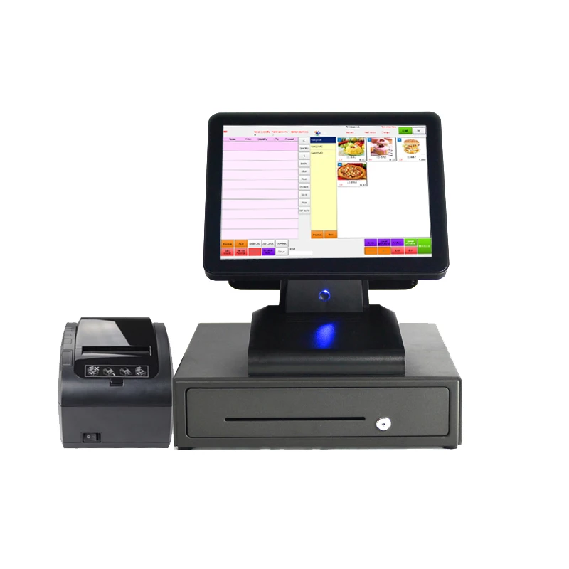 

POS 15-дюймовый с двумя сенсорными экранами аппарат кассового аппарата/Pos биллинговый аппарат для супермаркета