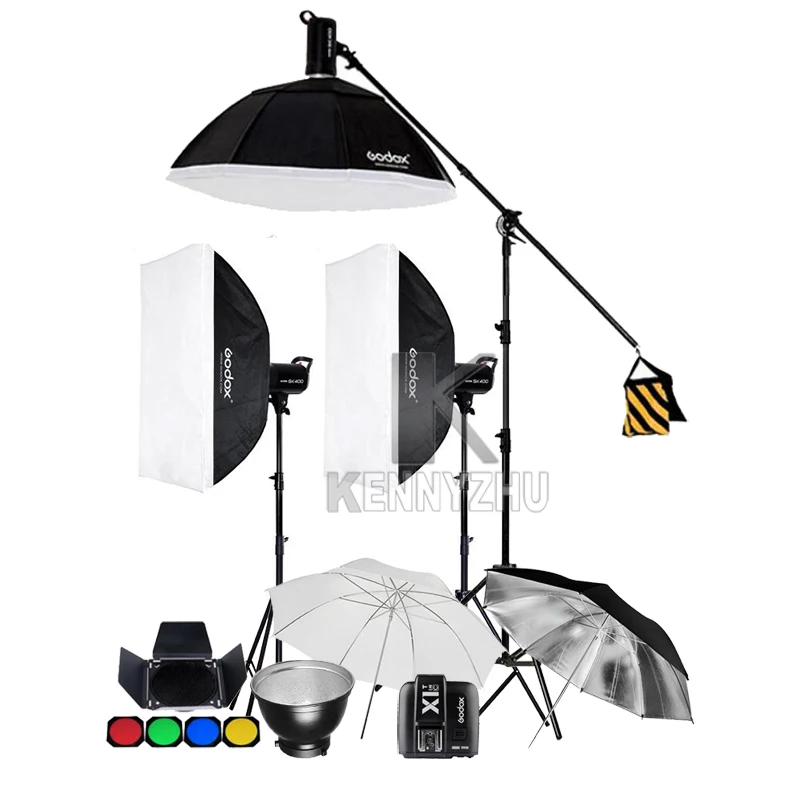 3x Godox SK300II 300WS/SK400 II 400WS 2,4G беспроводной X СИСТЕМА вспышка светильник стробоскоп светильник ing Kit+ X1T передатчик+ подставка+ софтбокс