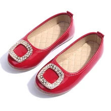 WENDYWU Kinder Lederschuhe 2016 Herbst Neue Ankunft Casual Strass Partei Schuhe Farbe Licht Haut Feste Allgleiches Mädchen Schuhe