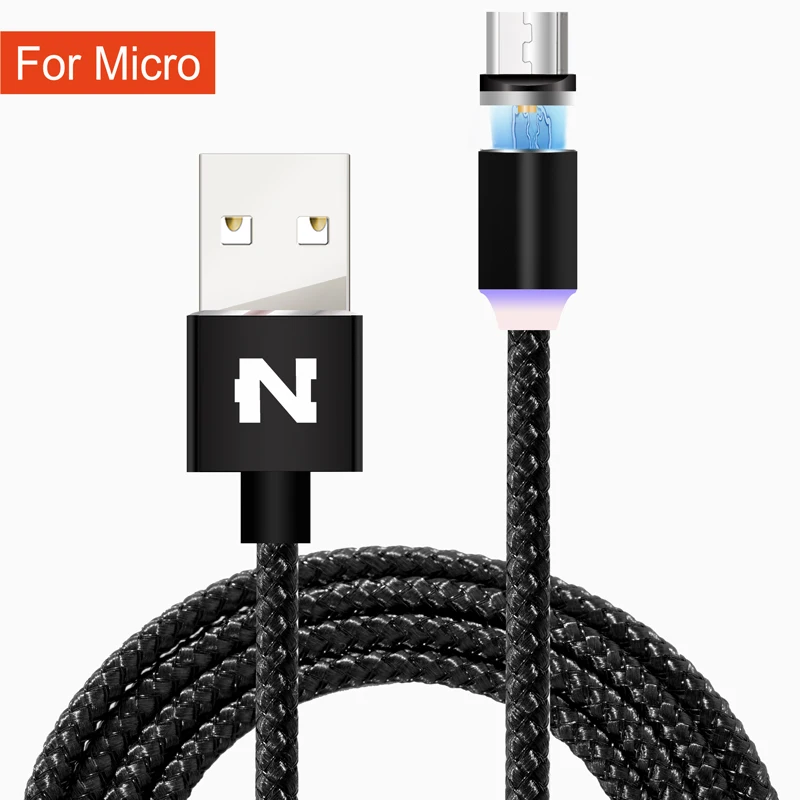 NOHON Магнитный Micro USB кабель для iPhone Xs Xr Max 8 usb type C кабель магнитное зарядное устройство USB кабель для samsung Xiaomi huawei USB C - Цвет: Black For Micro