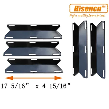 

Hisencn 93041 5pcs/pk BBQ Porcelain Steel Heat Plate Tent Shield Burner Cover Parts Replacement For Charmglow Gas Grill Models