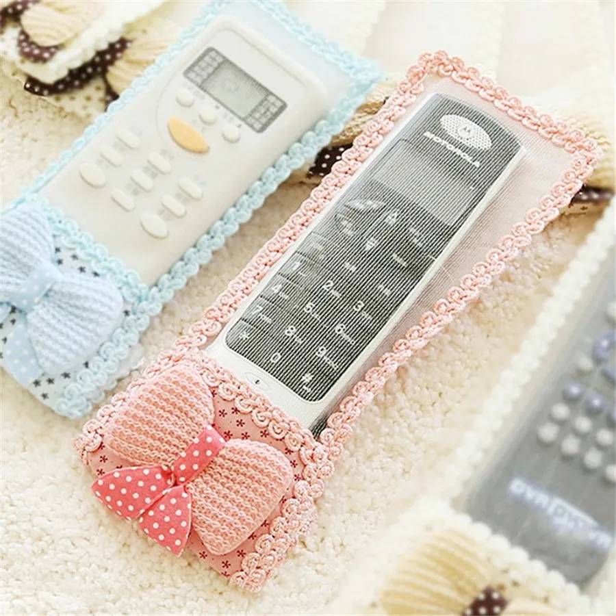 

TV Air Conditioning Remote Control Case Cover Bow-knot Lace Cover Greaseproof Dust Cover Free Shipping 3 Size 3color