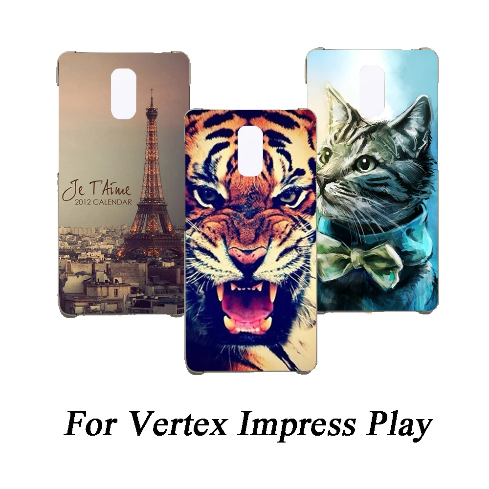 Мягкие чехлы из ТПУ для Vertex Impress Play силиконовые с рисунком волка Эйфелевой
