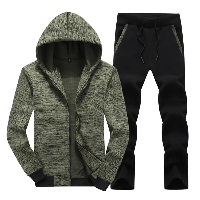 Men Sets Hooded Tracksuit Male Chandal Hombre Completo Trainingspak Mannen Sweatshirt Men Sportswear Suits Jacket+Pant Clothes 2
