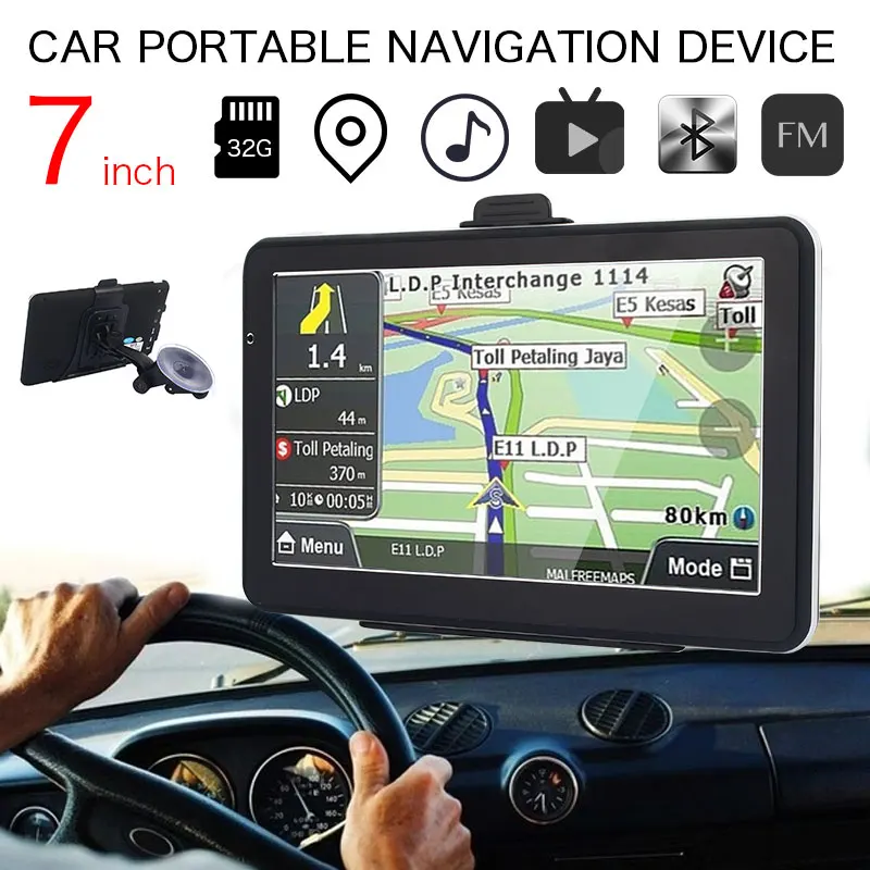 

Vehemo 7 Inches Bluetooth Vehicle Navigation GPS Navigator Electronics Universal Sensors Map Car Navigator Photography Digital