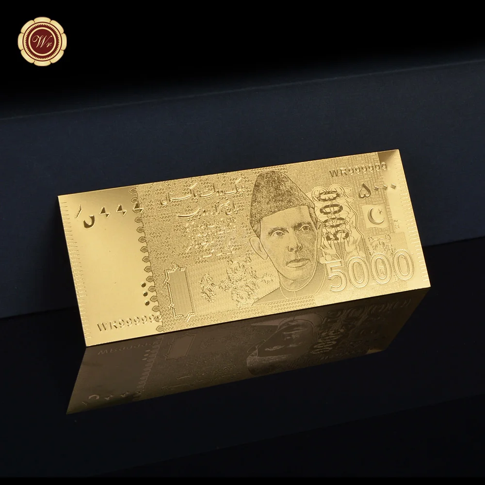 

Normal Gold Plated Banknote Pakistan 5000 Rupee Made In China Normal For Gift