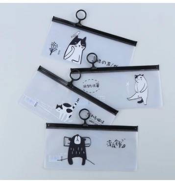 

New Korean Style Bored Bear PVC Waterproof School Pencil Cases Stationery Pencilcase Kawaii Bag Girls Pencil Case For School