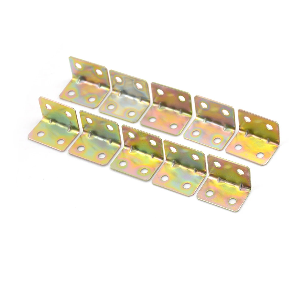 

10 Pcs 29*20*4mm 90 Degree 4 Holes Metal Right Angle Bracket Shelf Support