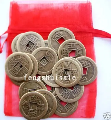 

20PCS Chinese Feng Shui Fortune I-Ching Coin-2 Gift Bag