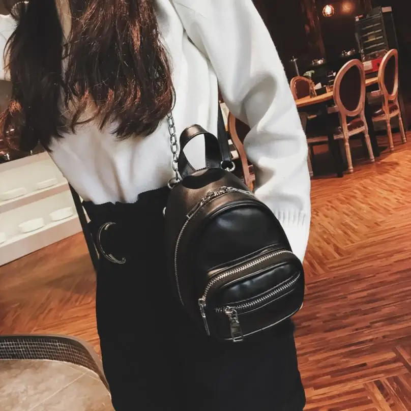 

Waist Packs Vintage Chain Women Fanny Pack Zipper Leather Chest Phone Bag Functional Waist Pouch Travel Bolosa Feminina