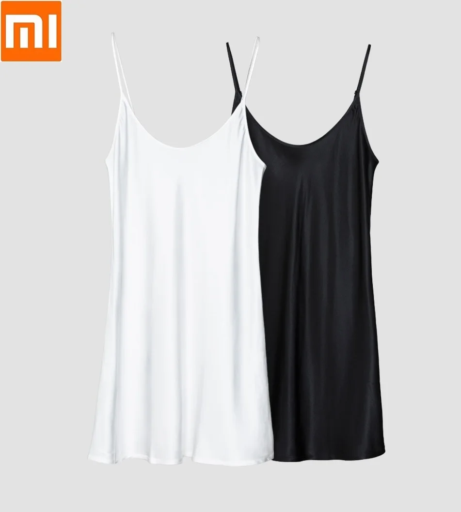 

Xiaomi Silk suspender skirt pajamas women Sexy silk pajamas ladies summer straps silk sleepwear silk nightdress