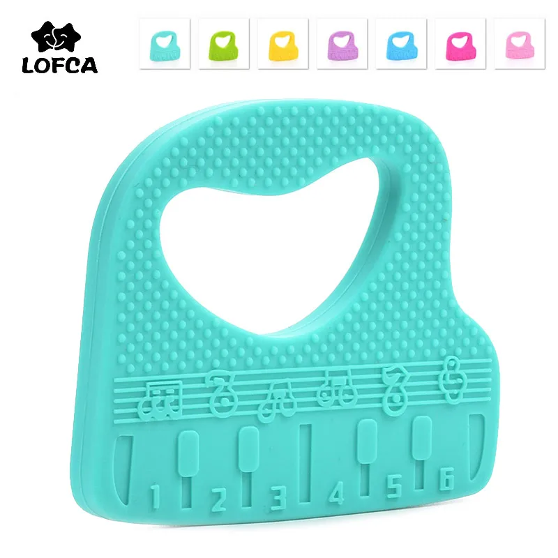 

LOFCA 1pc Baby Teether Piano Cartoon Baby Teething Toys Chew BPA Free Food Grade Silicone Pendant Necklace Accessories Toys DIY