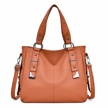 

2019 Women Leather Handbags High Quality Sac A Main Top-handle Bags For Girl Retro Handbag Vintage Female Crossbody Shoulder Bag