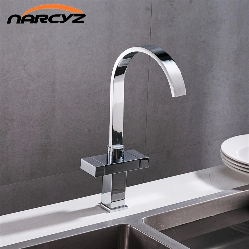 Free shipping chrome color creative kitchen faucet hot and cold double