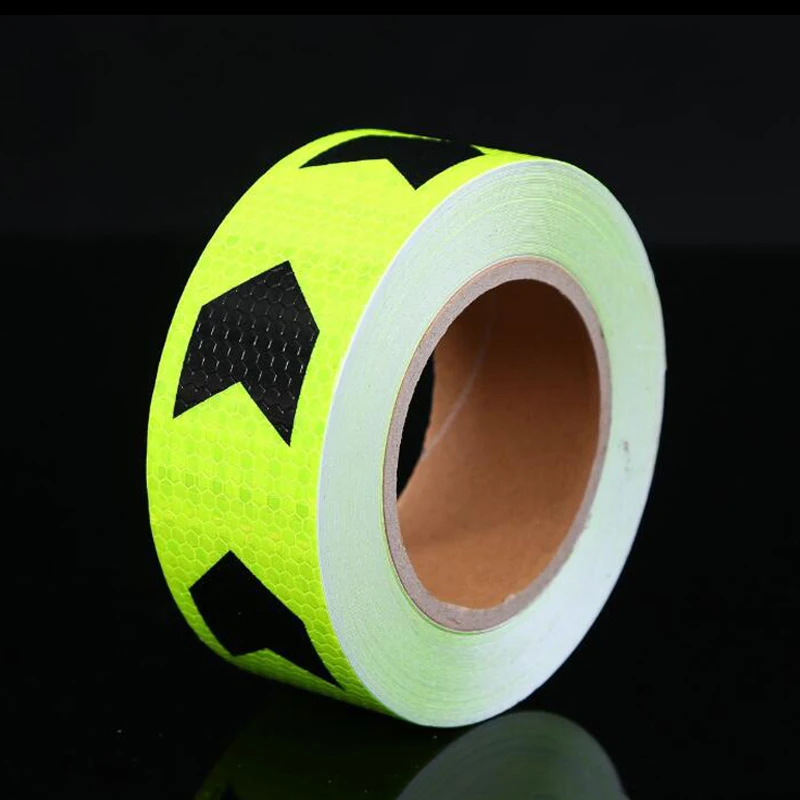5cm width Fluorescent Yellow Safety Mark Reflective tape stickers car-styling Self Adhesive Warning Tape