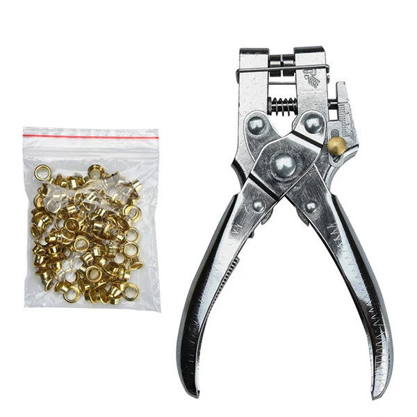 

Heavy duty leather fabric eyelet plier hole punch pliers tools + 100 eyelets