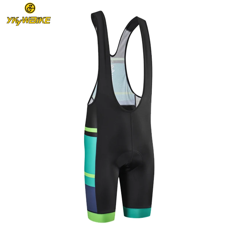 

YKYWBIKE Pro Team Race Cycling Bib Shorts Lightweight Bib Tights Coolmax Gel Padded MTB Mountain Bike Shorts Double Lycra At Leg