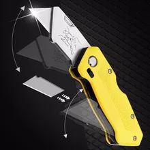 Folding Utility Cutter Quick-change + 5 Blade For Cutting Box Paper Leather Multi Knife DIY Tools