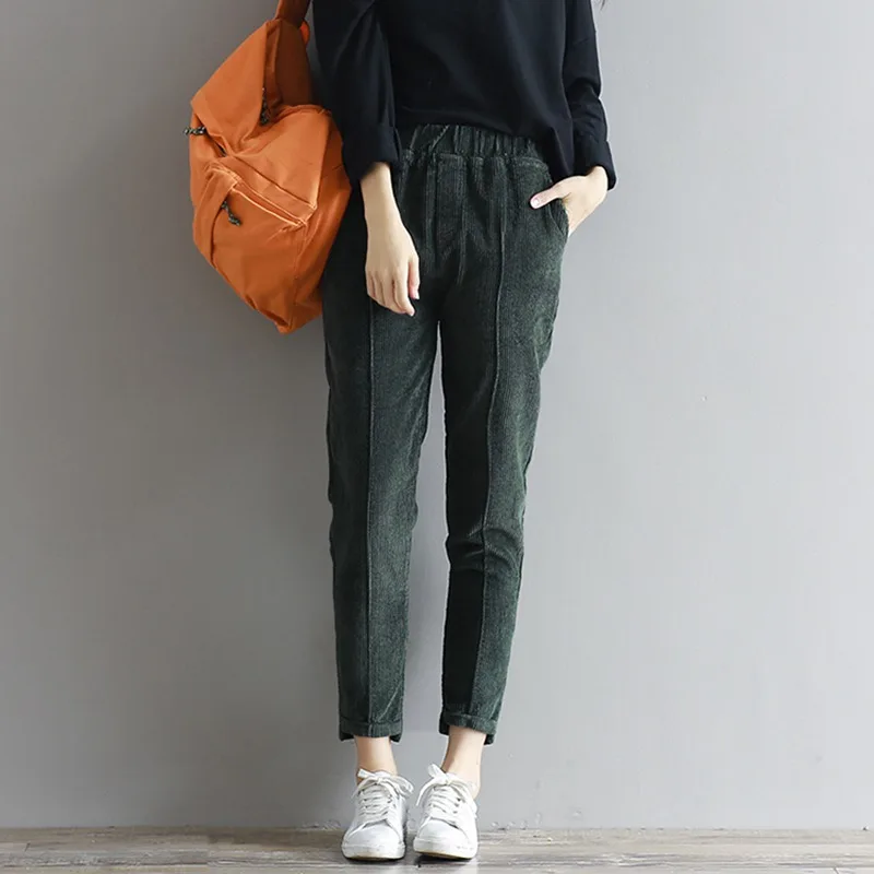 women's green corduroy pants