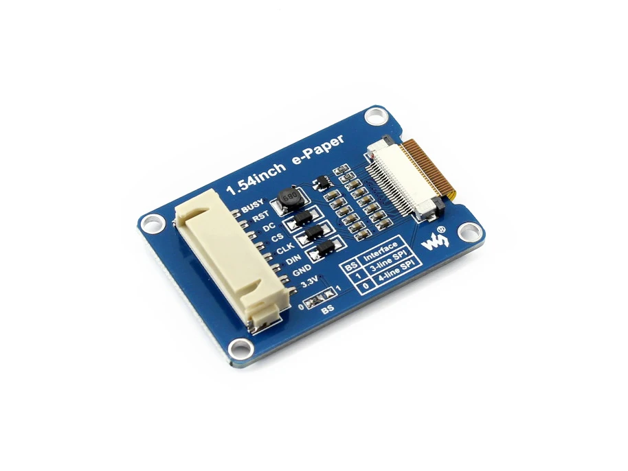 200x200, 1.54inch E-Ink display module, Red, Black, White three-color, SPI Interface, No Backlight, Ultra low consumption
